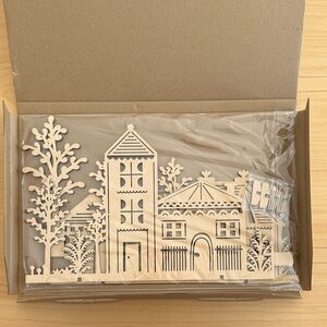 NWT Crate&Barrel 2 piece wood village